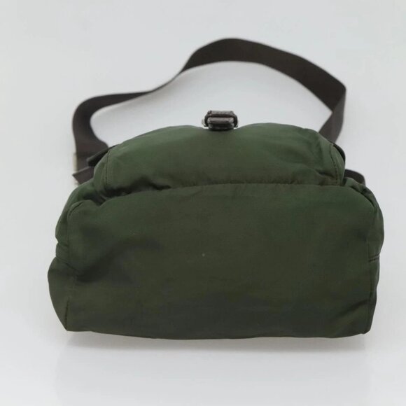 PRADA Shoulder Bag Nylon Khaki Silver Auth - Picture 7 of 16